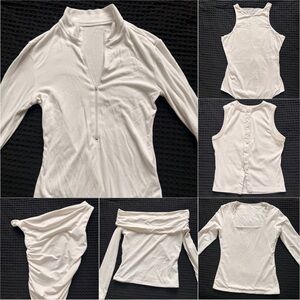 White Tops Bundle XS/S Capsule Wardrobe Basics 6 Pieces